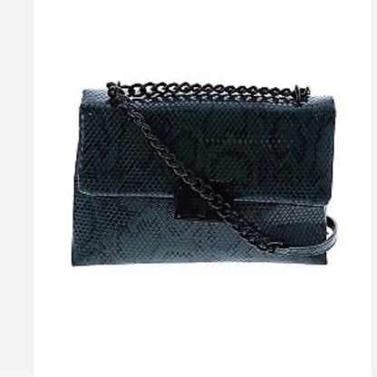 NWT Nicole Miller Green Crossbody Bag with Chain Strap and Flap Closure