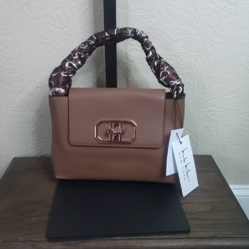 NWT Nicole by Nicole Miller Brown Satchel with Stylish Handle