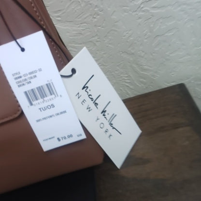NWT Nicole by Nicole Miller Brown Satchel with Stylish Handle