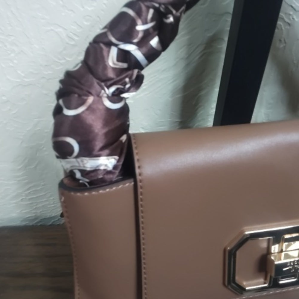 NWT Nicole by Nicole Miller Brown Satchel with Stylish Handle