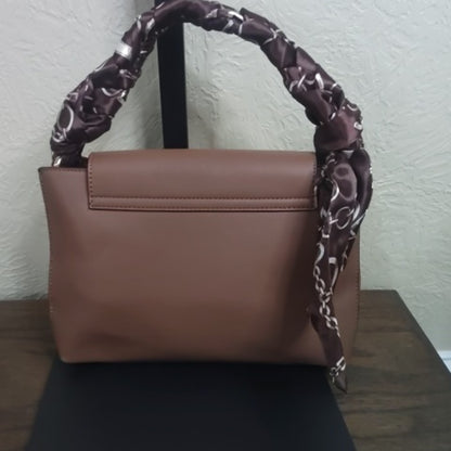 NWT Nicole by Nicole Miller Brown Satchel with Stylish Handle