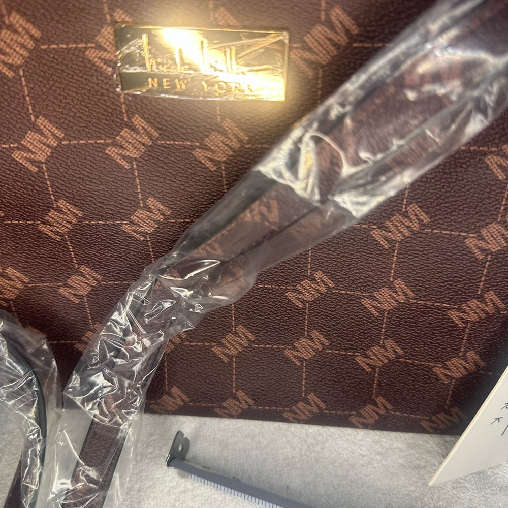 NWT Nicole Miller Brown Crossbody Bag with Elegant Design