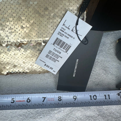 NWT Nicole Miller Gold Sequin Crossbody Bag