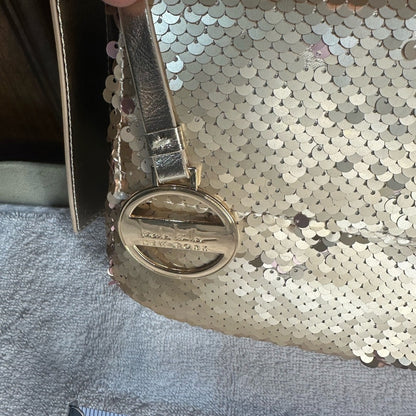 NWT Nicole Miller Gold Sequin Crossbody Bag