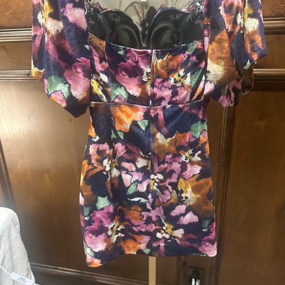 NWT SIZE 2/4/6 Misa Los Angeles Pink and Purple Ruffled Bodycon Mini Dress