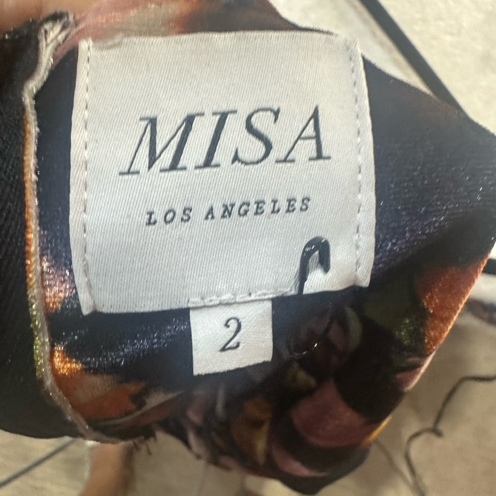 NWT SIZE 2/4/6 Misa Los Angeles Pink and Purple Ruffled Bodycon Mini Dress