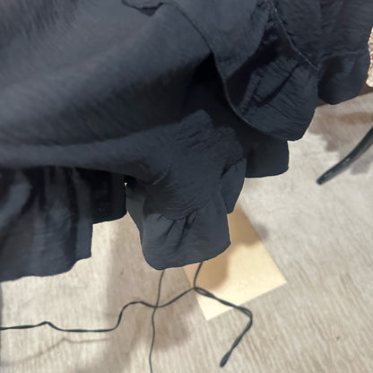 SIZE XXXL Black Ruffled Wrap Mini Skorts for Resort Wear