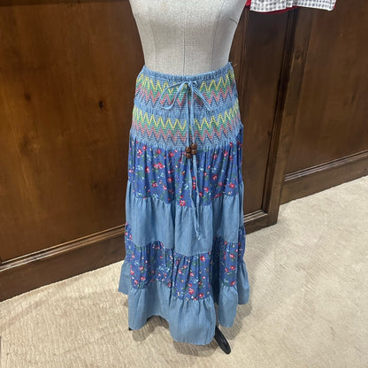 NWT SIZE L Blue and Green Halter Midi Sundress