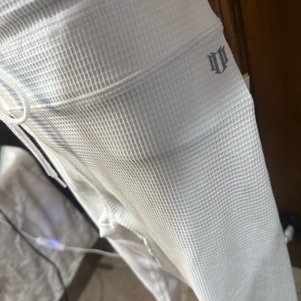 NWT SIZE XL EleVen by Venus Williams Cream Joggers with High-Waisted Design