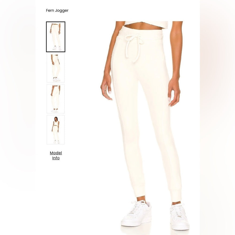 NWT SIZE XL EleVen by Venus Williams Cream Joggers with High-Waisted Design