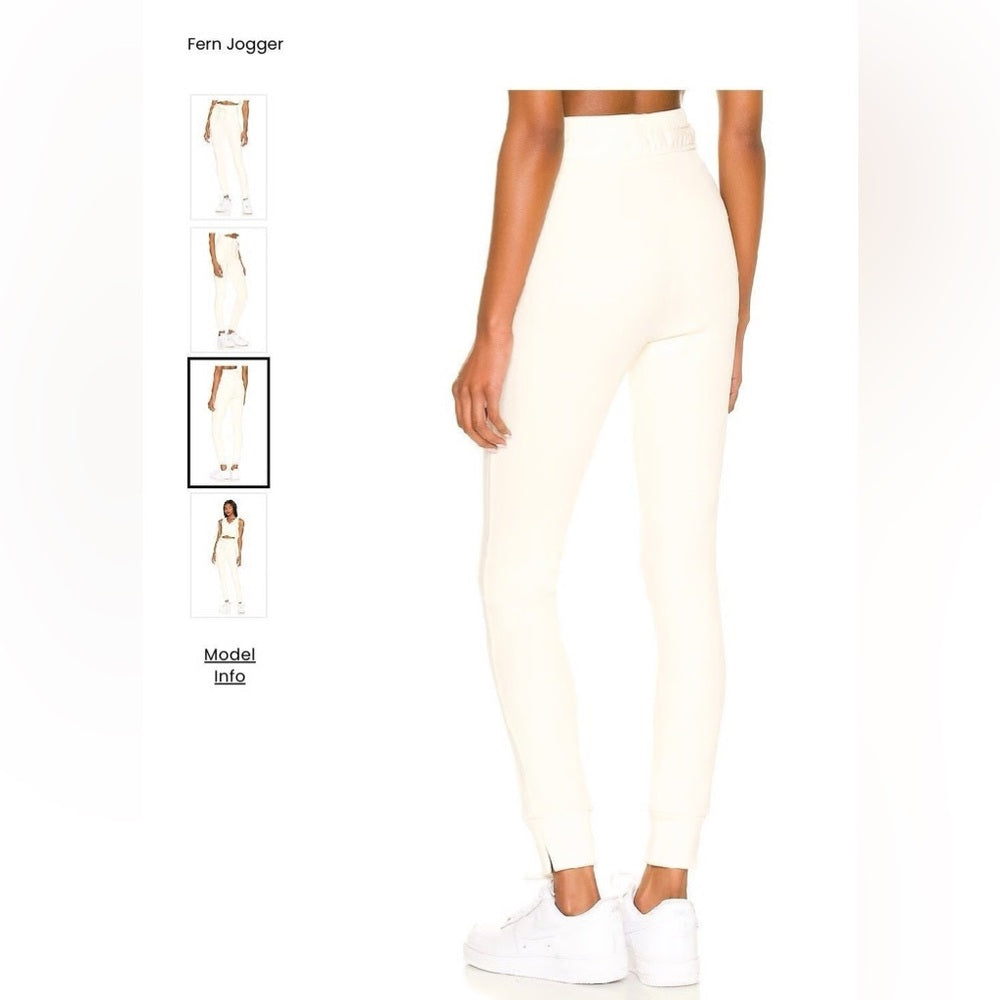 NWT SIZE XL EleVen by Venus Williams Cream Joggers with High-Waisted Design