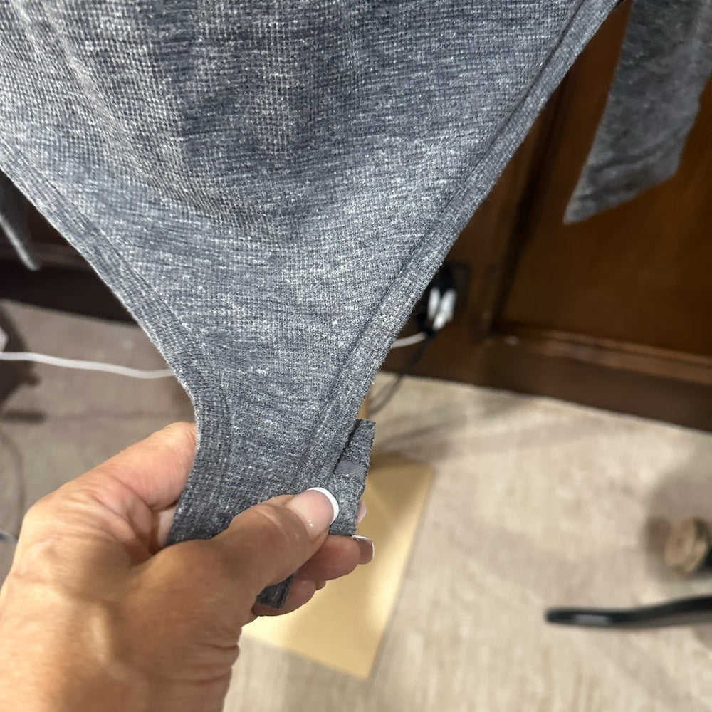 NWOT SIZE S/P Free People Gray Long Sleeve Buttoned Bodysuit