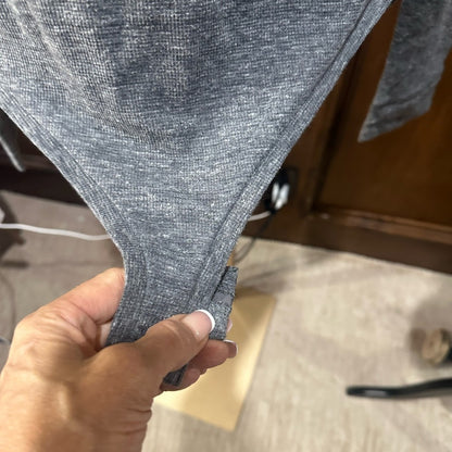 NWOT SIZE S/P Free People Gray Long Sleeve Buttoned Bodysuit