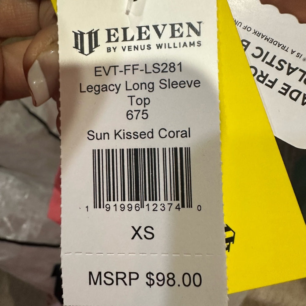 NWT SIZE XS-M EleVen by Venus Williams Pink Polo Hoodie