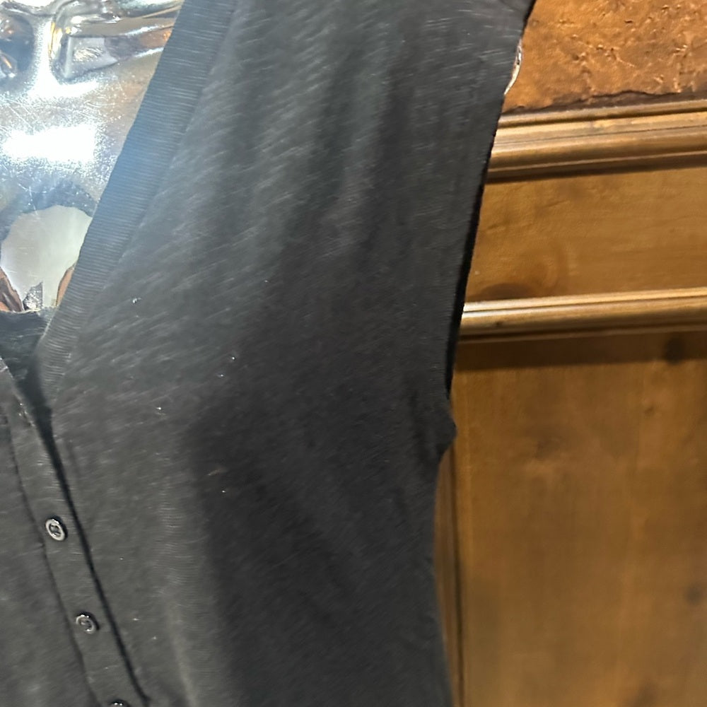 NWT SIZE XXS Colleen Lopez Black Ruched Sleeveless Tank