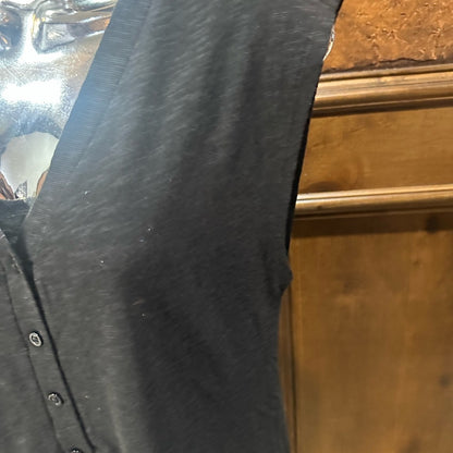 NWT SIZE XXS Colleen Lopez Black Ruched Sleeveless Tank