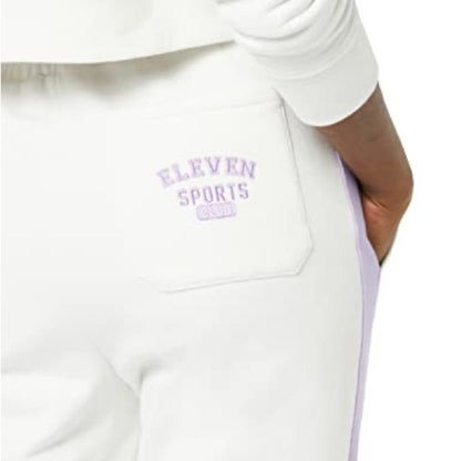 NWT SIZE S EleVen by Venus Williams White and Purple Joggers with Tapered Legs