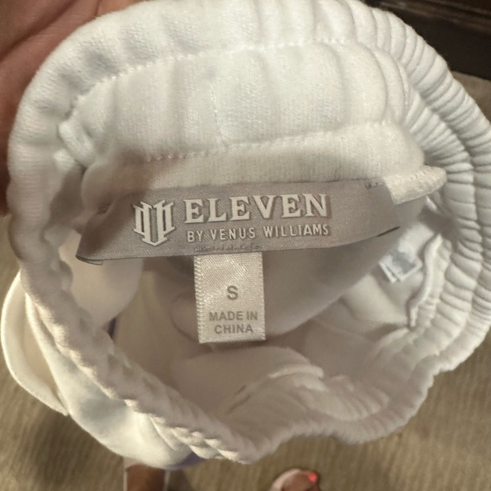 NWT SIZE S EleVen by Venus Williams White and Purple Joggers with Tapered Legs