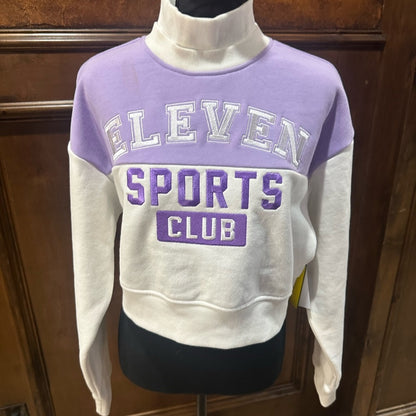 NWT SIZE S EleVen by Venus Williams White and Purple Joggers with Tapered Legs