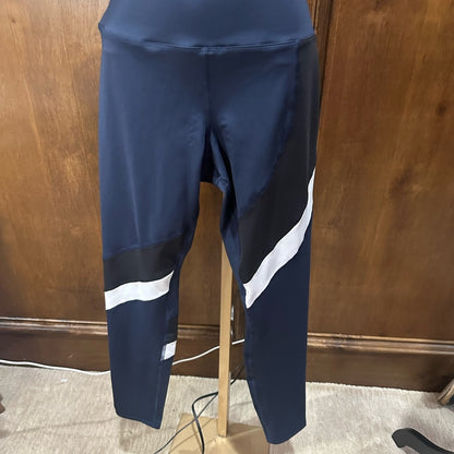 NWT SIZE L EleVen by Venus Williams Blue and Black Leggings Athletic Stretch