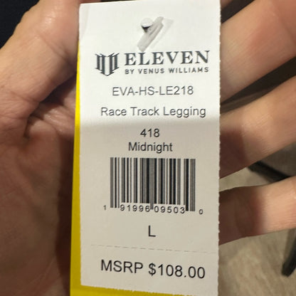 NWT SIZE L EleVen by Venus Williams Blue and Black Leggings Athletic Stretch