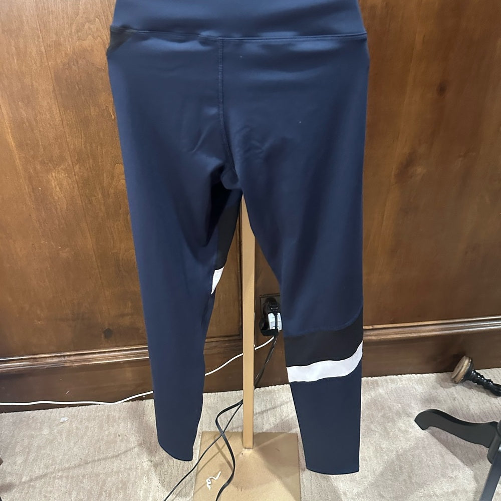 NWT SIZE L EleVen by Venus Williams Blue and Black Leggings Athletic Stretch