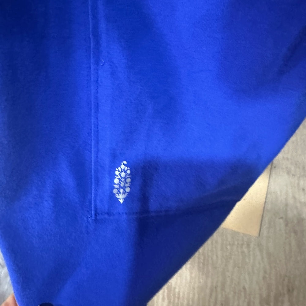 NWT SIZE M Free People Blue Jumpsuit Relaxed Fit Short Sleeves