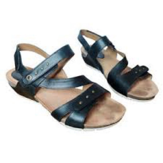 295. SIZE 10/40 Josef Seibel Black Sandals with Cork Footbed