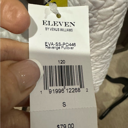 NWT SIZE S EleVen by Venus Williams White Textured Teddy Jacket