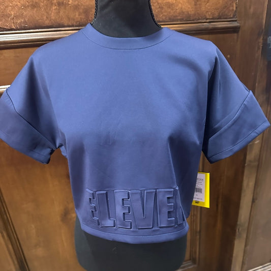 NWT SIZE M EleVen by Venus Williams Blue Crop Top with Love Detail