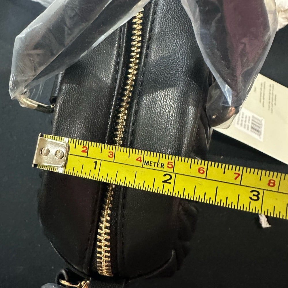 NEW Valentina Black Crossbody Bag with Textured Leather