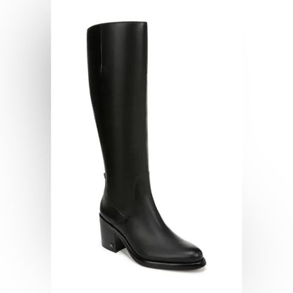 319. NEW SIZE 7 Sleek Black Over the Knee Boots with Block Heel
