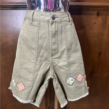 NWT SIZE L Easel Tan Bermuda Shorts Relaxed Fit Cotton Blend