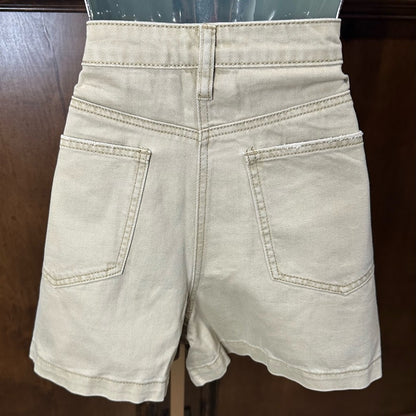 NWT SIZE L Easel Cream High Waist Pleated Shorts