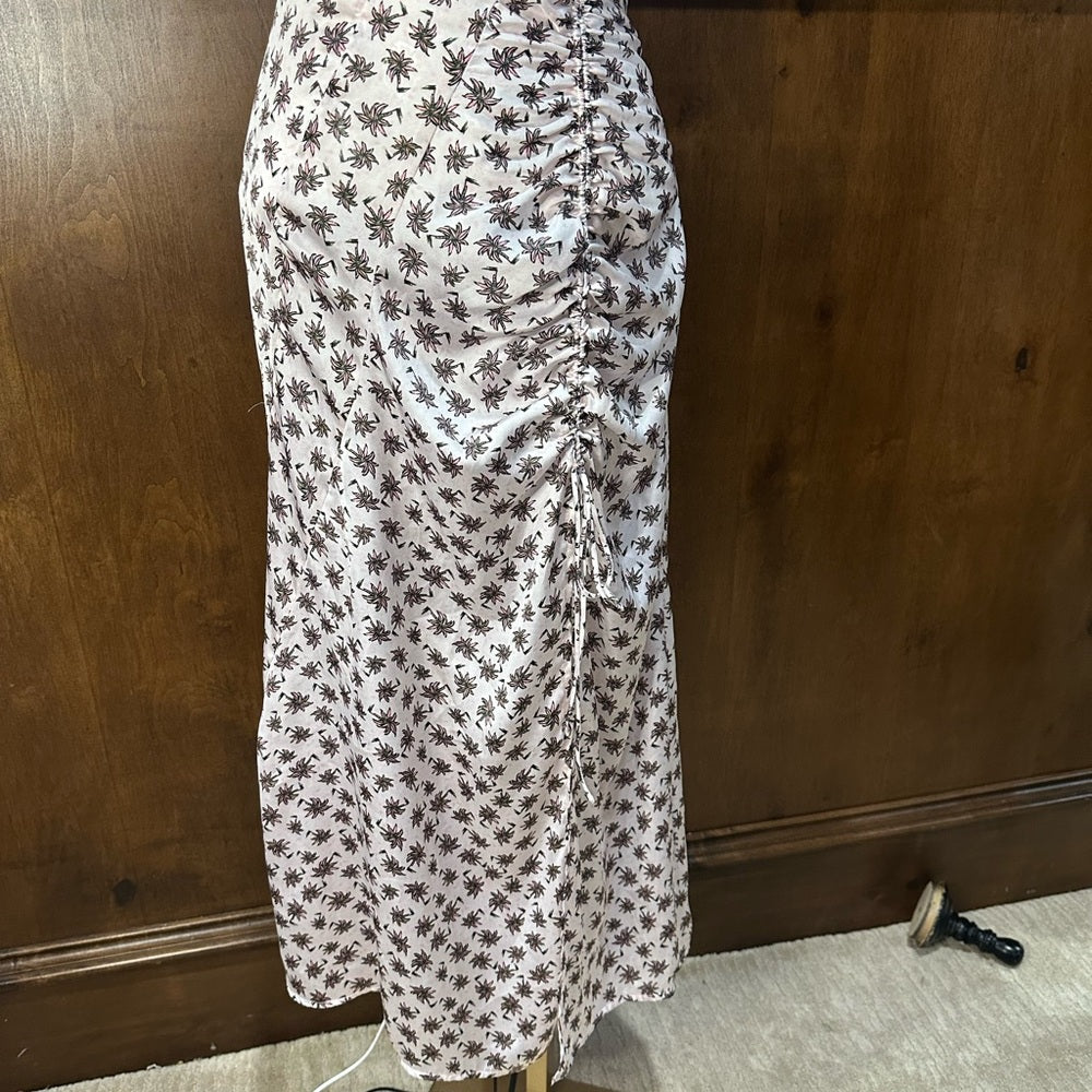 NWT SIZE M/40 Maje Pink Ruched Midi Pencil Skirt