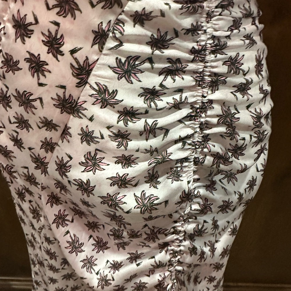 NWT SIZE M/40 Maje Pink Ruched Midi Pencil Skirt