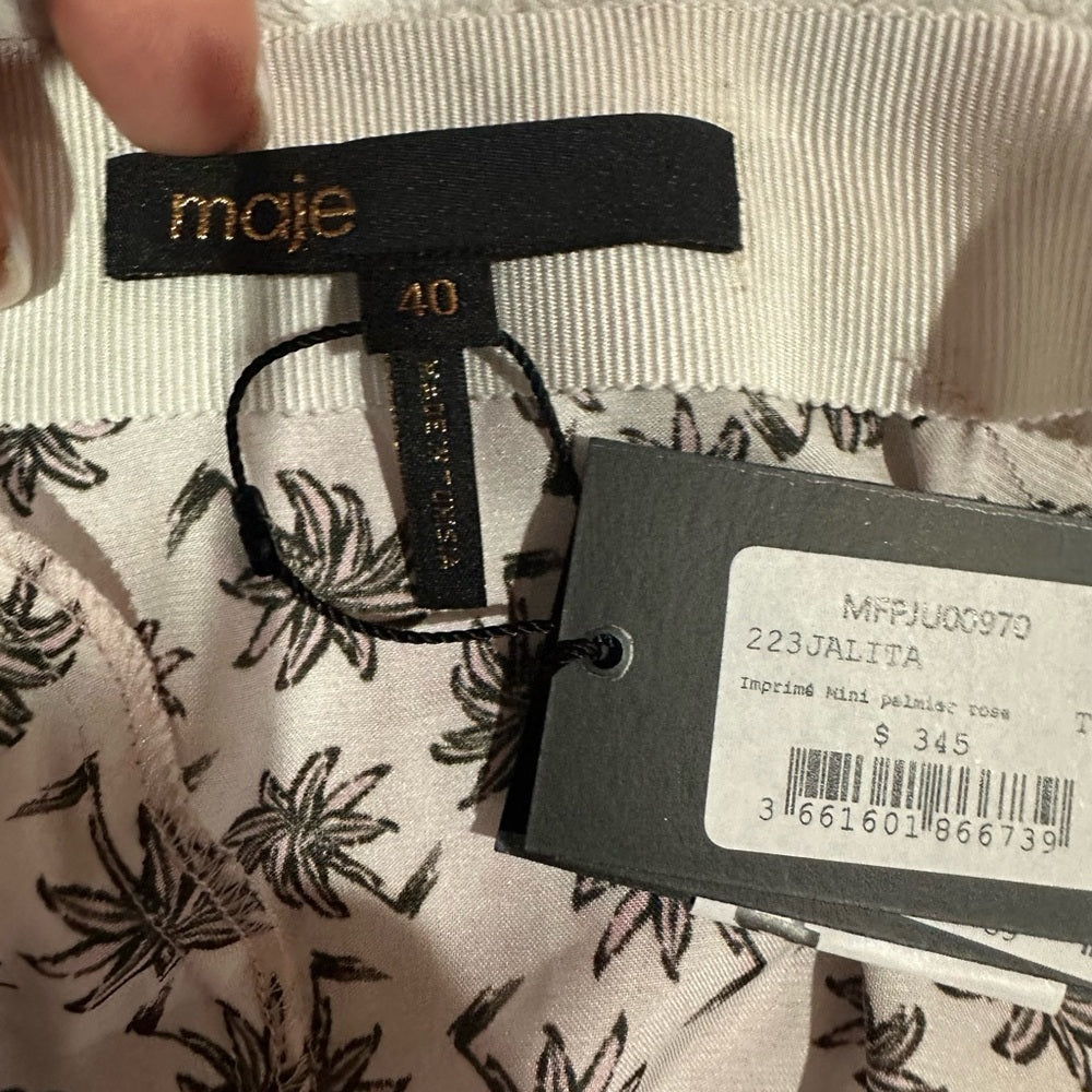 NWT SIZE M/40 Maje Pink Ruched Midi Pencil Skirt