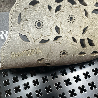 326. NEW SIZE 7/7.5/37 Romika Cream Slide Sandals with Geometric Perforations