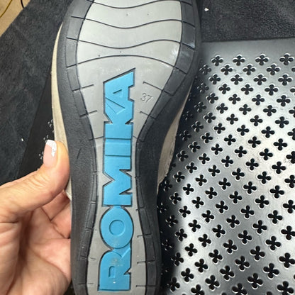 326. NEW SIZE 7/7.5/37 Romika Cream Slide Sandals with Geometric Perforations