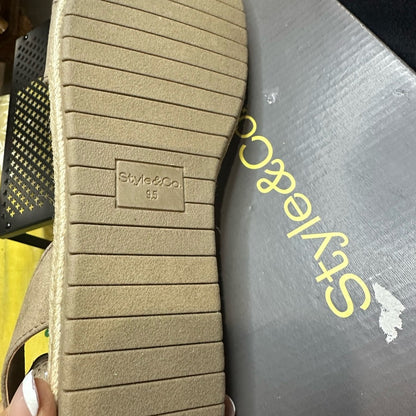 312. NEW SIZE 9.5 Style & Co Tan Sandals with Espadrille Sole