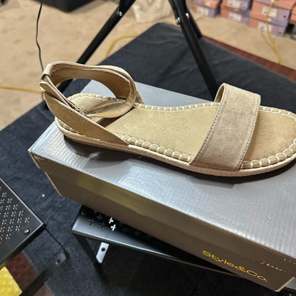 312. NEW SIZE 9.5 Style & Co Tan Sandals with Espadrille Sole