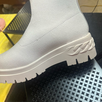 332. NEW SIZE 10 Aldo Cream Chunky Ankle Booties