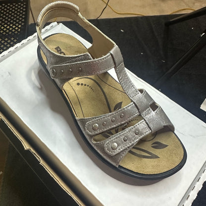 334. NEW SIZE 7/7.5/37 Black and Gray Sandals with Cushioned Footbed