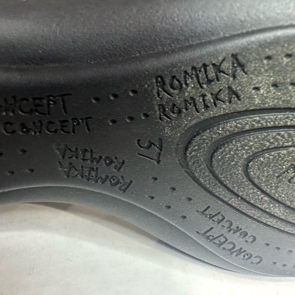 334. NEW SIZE 7/7.5/37 Black and Gray Sandals with Cushioned Footbed