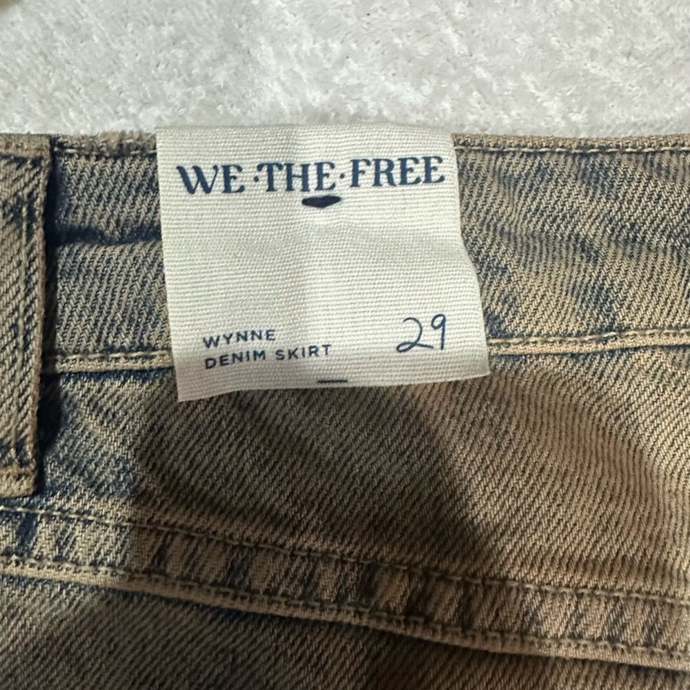 NWT SIZE 29 We The Free Blue Asymmetrical Wrap Mini Skirt