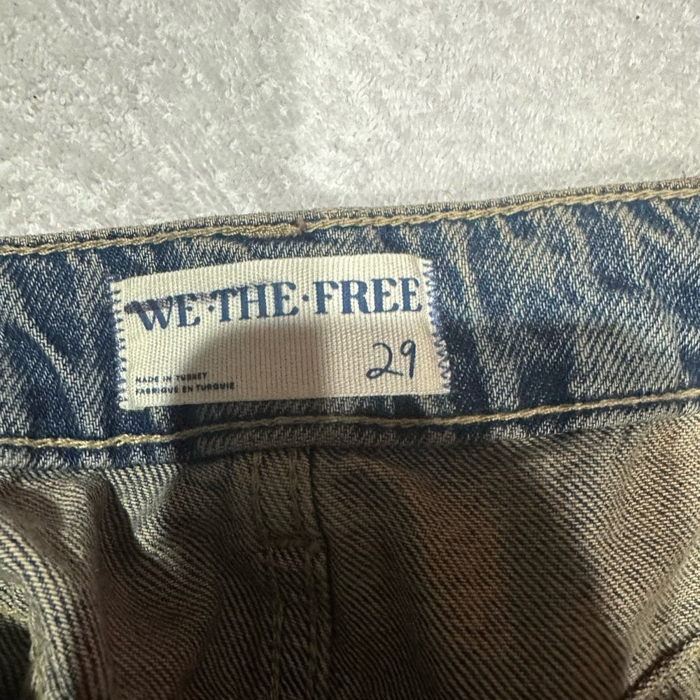 NWT SIZE 29 We The Free Blue Asymmetrical Wrap Mini Skirt