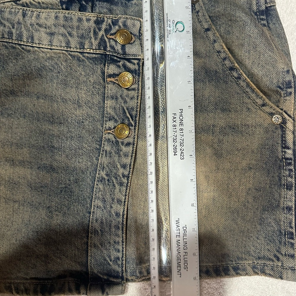 NWT SIZE 29 We The Free Blue Asymmetrical Wrap Mini Skirt