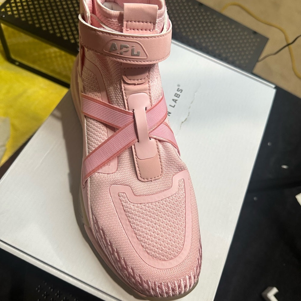 338. NEW SIZE M/9.5 W/11 APL Pink High-Top Sneakers with Velcro Strap