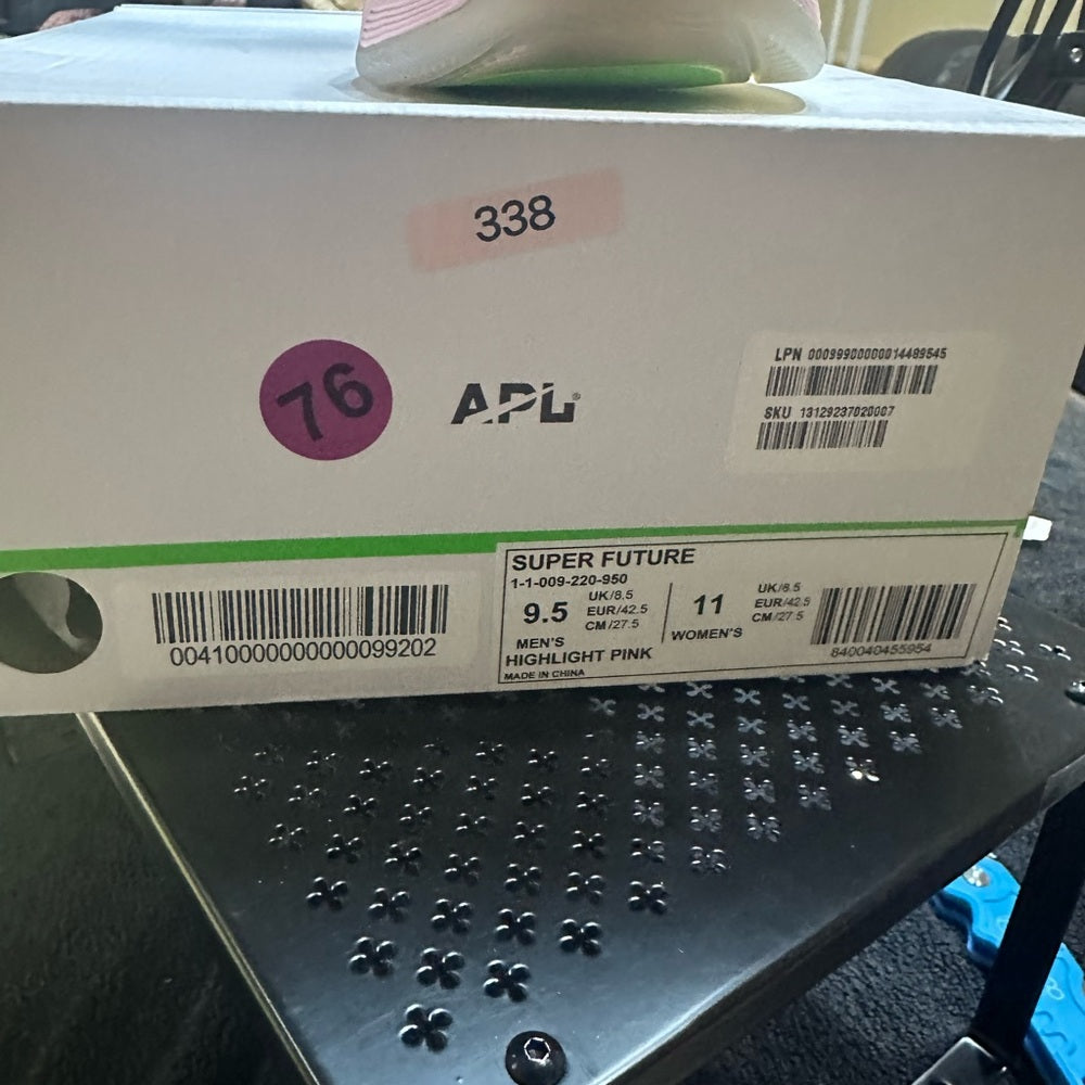 338. NEW SIZE M/9.5 W/11 APL Pink High-Top Sneakers with Velcro Strap