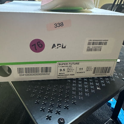 338. NEW SIZE M/9.5 W/11 APL Pink High-Top Sneakers with Velcro Strap